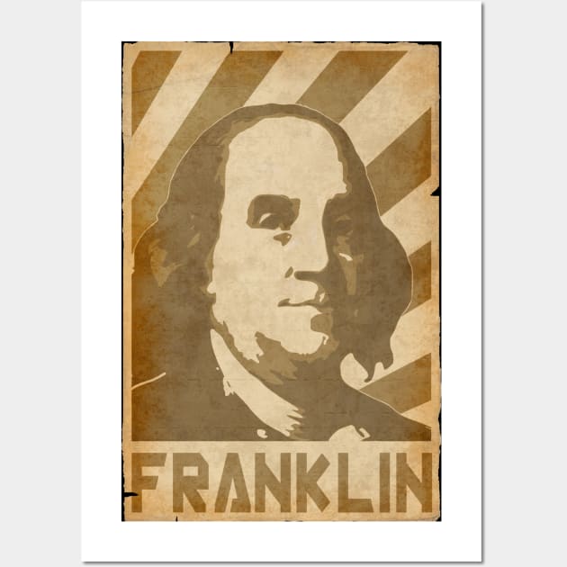 Benjamin Franklin Retro Propaganda Wall Art by Nerd_art